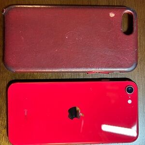 Apple iPhone SE Gen 2 Vibrant Red and with official Apple Case